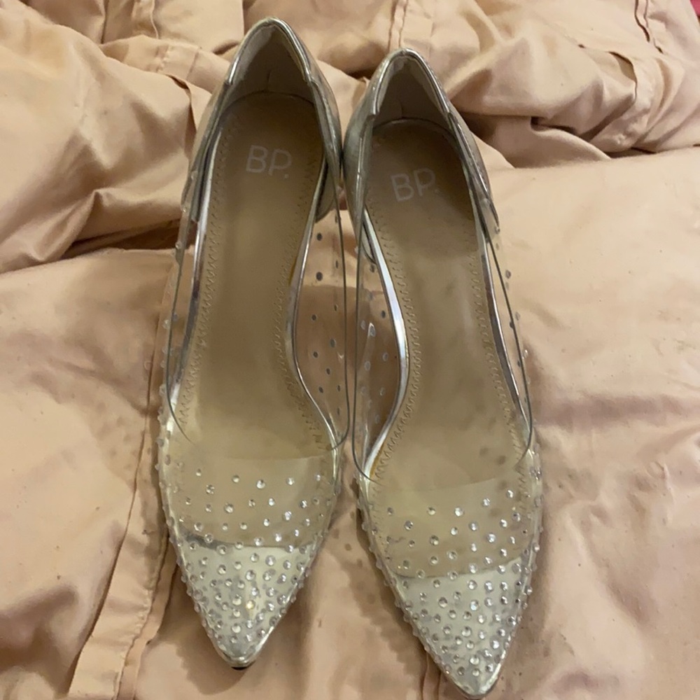 BP Clear Rhinestone Heels - Picture 2 of 3